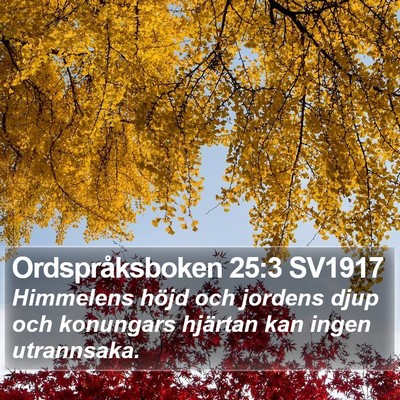 Ordspråksboken 25:3 SV1917 Bible Verse Image
