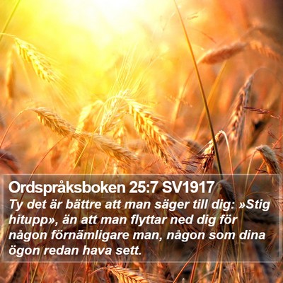 Ordspråksboken 25:7 SV1917 Bible Verse Image