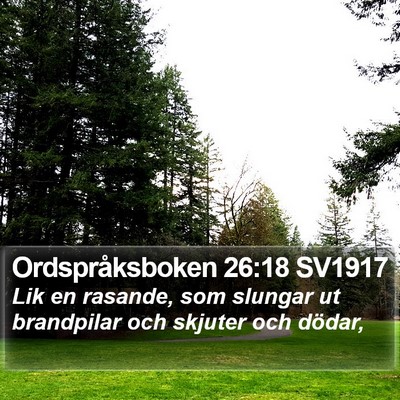 Ordspråksboken 26:18 SV1917 Bible Verse Image