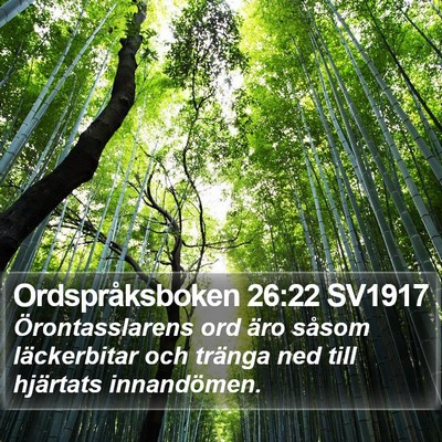 Ordspråksboken 26:22 SV1917 Bible Verse Image