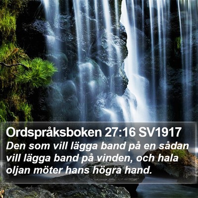 Ordspråksboken 27:16 SV1917 Bible Verse Image