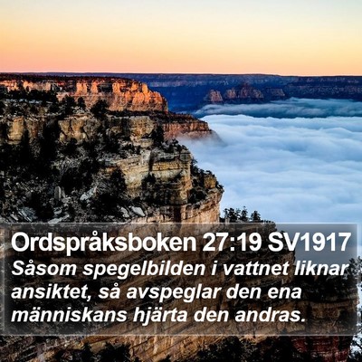 Ordspråksboken 27:19 SV1917 Bible Verse Image