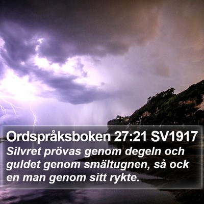 Ordspråksboken 27:21 SV1917 Bible Verse Image