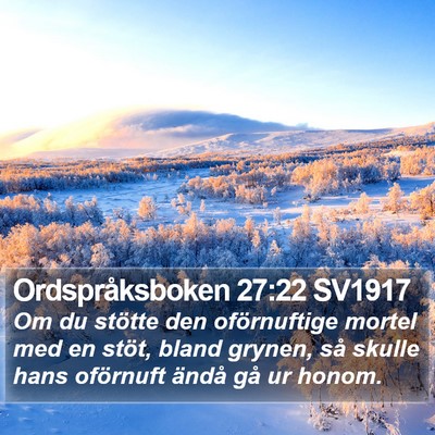 Ordspråksboken 27:22 SV1917 Bible Verse Image