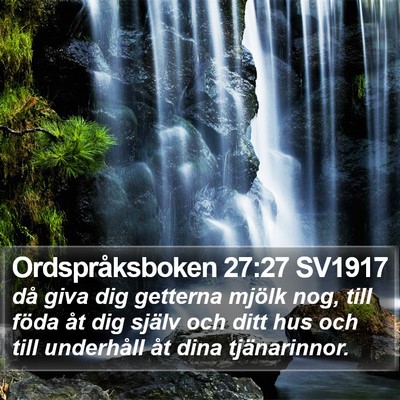 Ordspråksboken 27:27 SV1917 Bible Verse Image