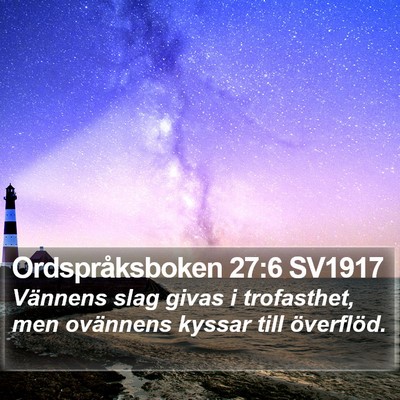 Ordspråksboken 27:6 SV1917 Bible Verse Image