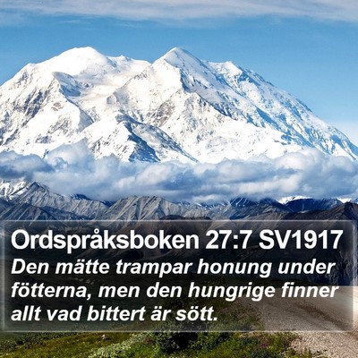Ordspråksboken 27:7 SV1917 Bible Verse Image
