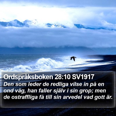 Ordspråksboken 28:10 SV1917 Bible Verse Image