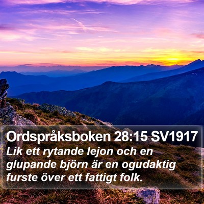 Ordspråksboken 28:15 SV1917 Bible Verse Image