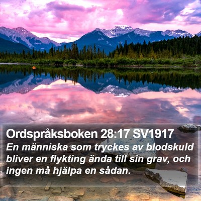 Ordspråksboken 28:17 SV1917 Bible Verse Image
