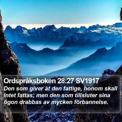 Ordspråksboken 28:27 SV1917 Bible Verse Image