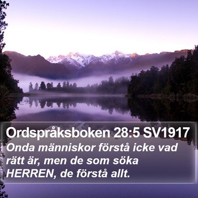 Ordspråksboken 28:5 SV1917 Bible Verse Image