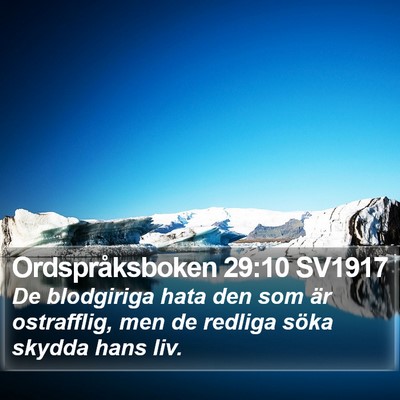 Ordspråksboken 29:10 SV1917 Bible Verse Image