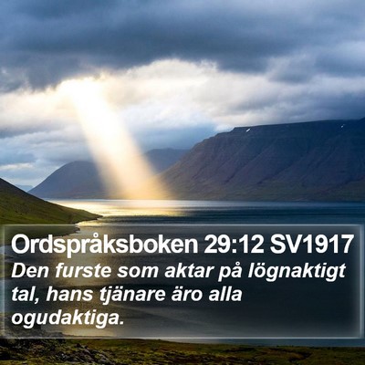 Ordspråksboken 29:12 SV1917 Bible Verse Image