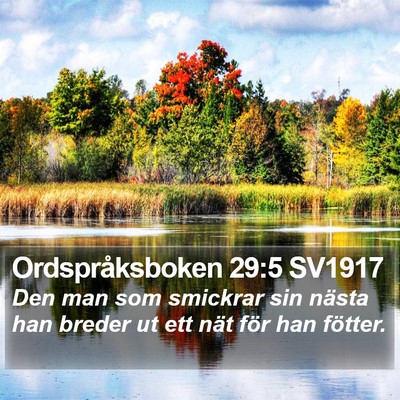 Ordspråksboken 29:5 SV1917 Bible Verse Image