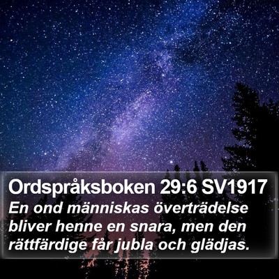 Ordspråksboken 29:6 SV1917 Bible Verse Image