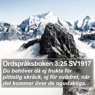 Ordspråksboken 3:25 SV1917 Bible Verse Image