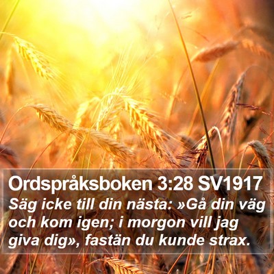 Ordspråksboken 3:28 SV1917 Bible Verse Image