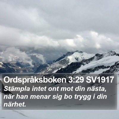 Ordspråksboken 3:29 SV1917 Bible Verse Image