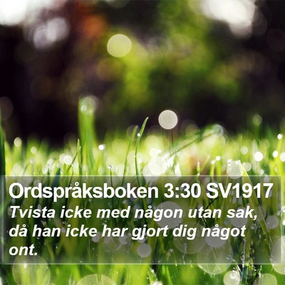 Ordspråksboken 3:30 SV1917 Bible Verse Image