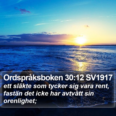 Ordspråksboken 30:12 SV1917 Bible Verse Image