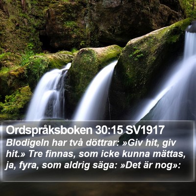 Ordspråksboken 30:15 SV1917 Bible Verse Image