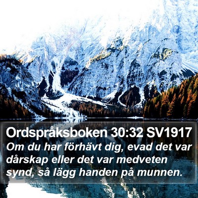 Ordspråksboken 30:32 SV1917 Bible Verse Image