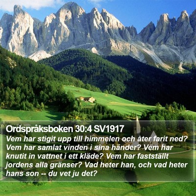 Ordspråksboken 30:4 SV1917 Bible Verse Image