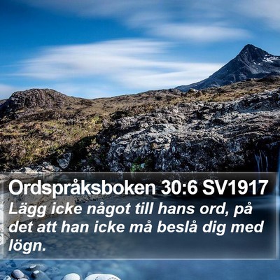 Ordspråksboken 30:6 SV1917 Bible Verse Image