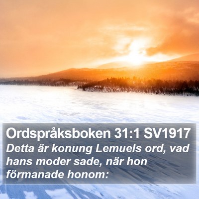 Ordspråksboken 31:1 SV1917 Bible Verse Image