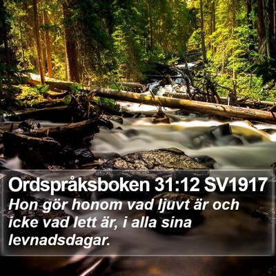 Ordspråksboken 31:12 SV1917 Bible Verse Image