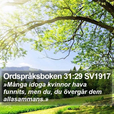 Ordspråksboken 31:29 SV1917 Bible Verse Image