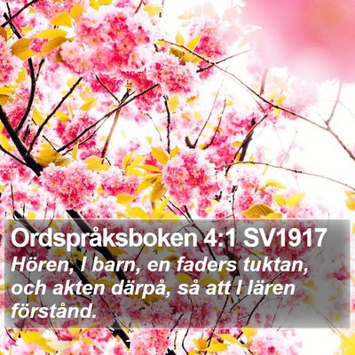 Ordspråksboken 4:1 SV1917 Bible Verse Image