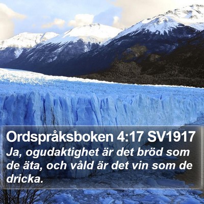 Ordspråksboken 4:17 SV1917 Bible Verse Image