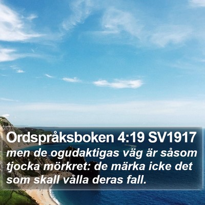 Ordspråksboken 4:19 SV1917 Bible Verse Image