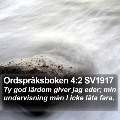 Ordspråksboken 4:2 SV1917 Bible Verse Image