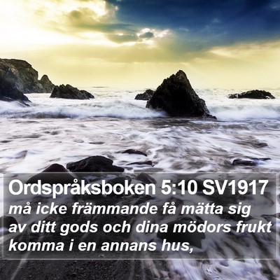 Ordspråksboken 5:10 SV1917 Bible Verse Image