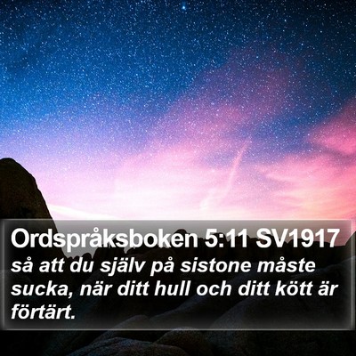 Ordspråksboken 5:11 SV1917 Bible Verse Image
