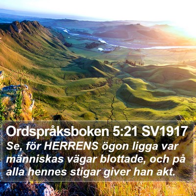Ordspråksboken 5:21 SV1917 Bible Verse Image