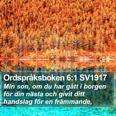 Ordspråksboken 6:1 SV1917 Bible Verse Image