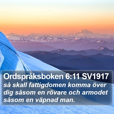 Ordspråksboken 6:11 SV1917 Bible Verse Image