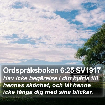 Ordspråksboken 6:25 SV1917 Bible Verse Image