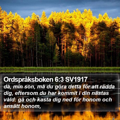 Ordspråksboken 6:3 SV1917 Bible Verse Image