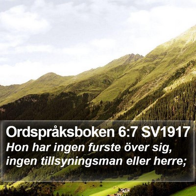 Ordspråksboken 6:7 SV1917 Bible Verse Image