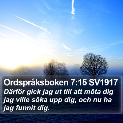 Ordspråksboken 7:15 SV1917 Bible Verse Image