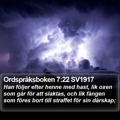Ordspråksboken 7:22 SV1917 Bible Verse Image