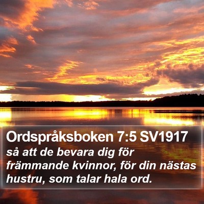 Ordspråksboken 7:5 SV1917 Bible Verse Image