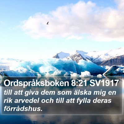Ordspråksboken 8:21 SV1917 Bible Verse Image