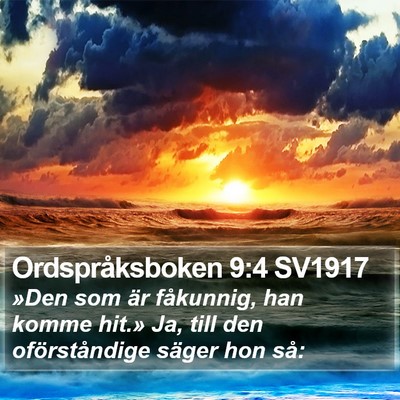 Ordspråksboken 9:4 SV1917 Bible Verse Image