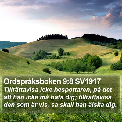 Ordspråksboken 9:8 SV1917 Bible Verse Image